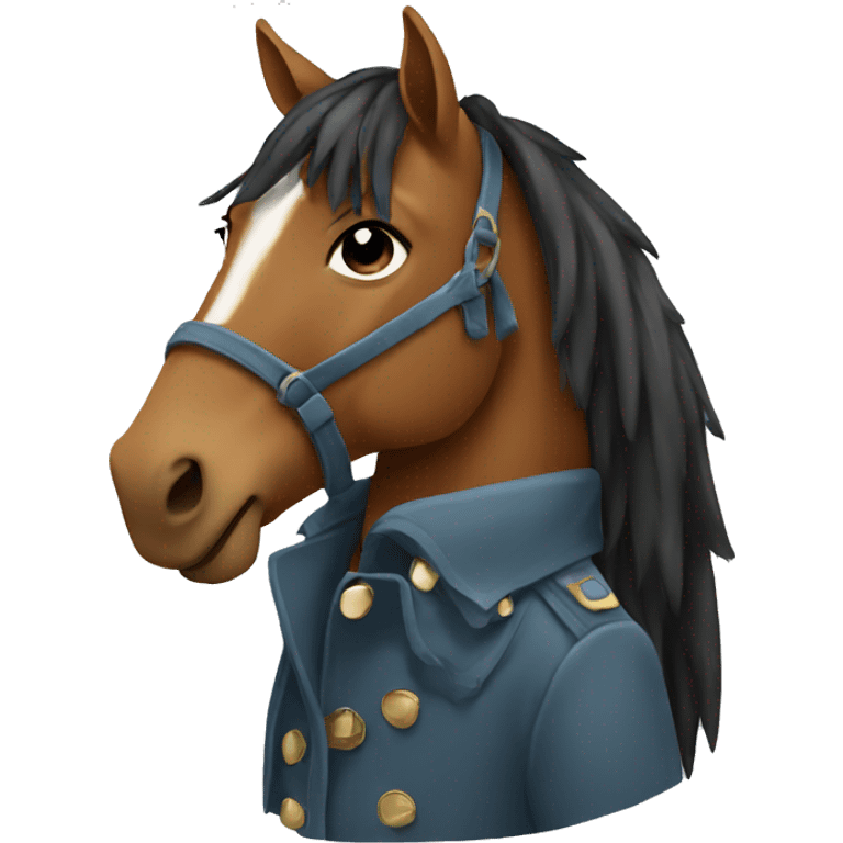 Horse wearing a coat emoji