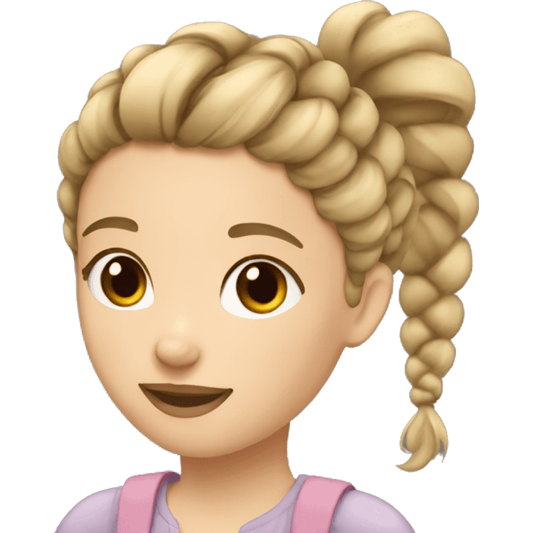  Girl with a French braid dirty blonde emoji