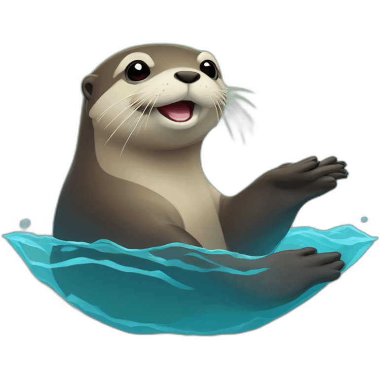 Loutre qui est sous l'eau emoji