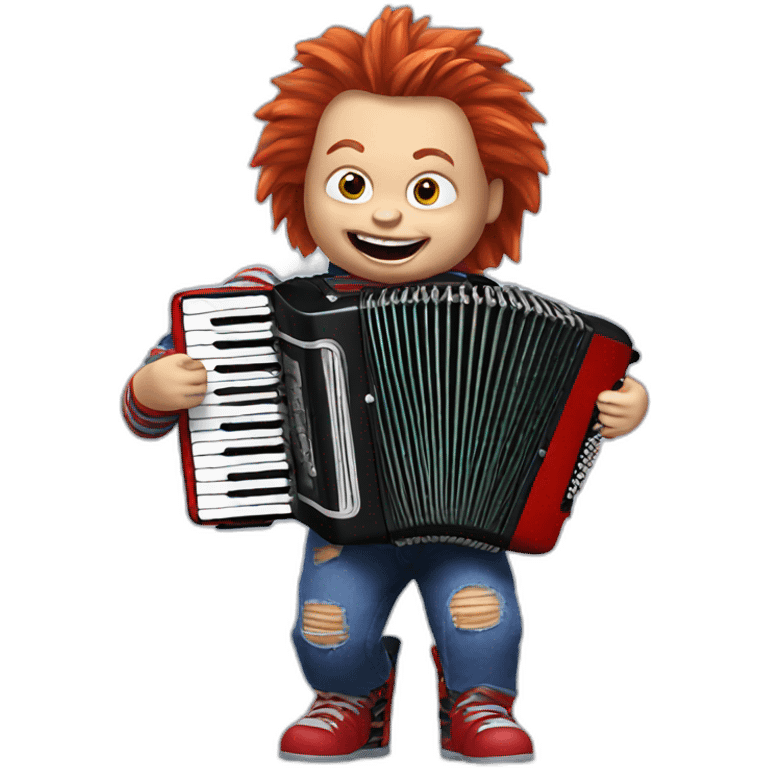 Chucky playing accordion emoji