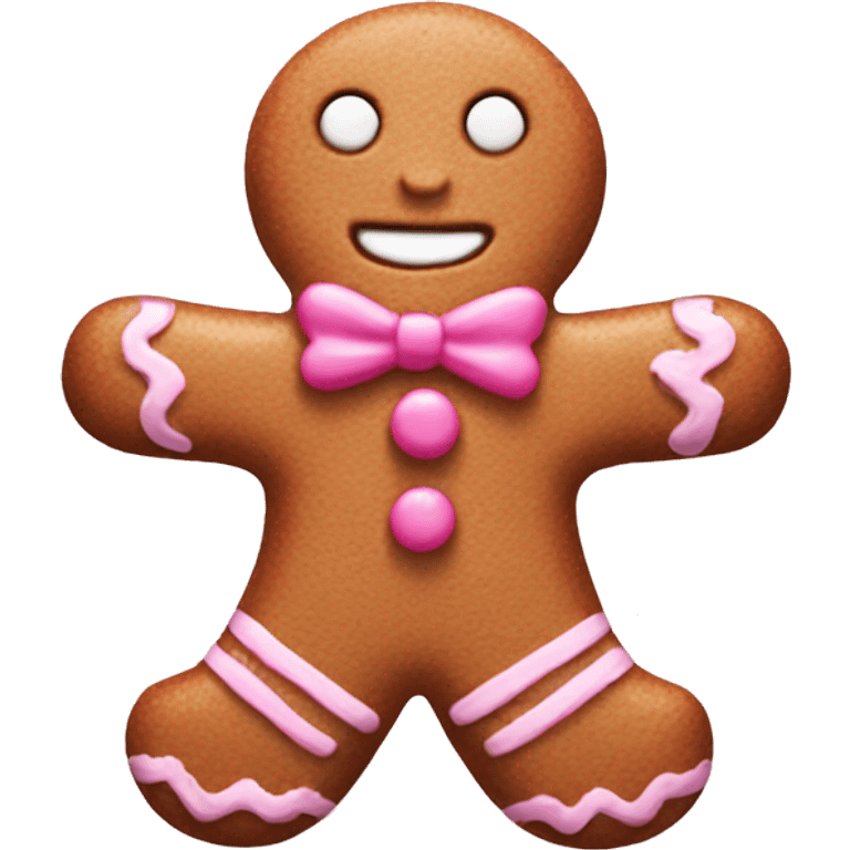 Pink gingerbread man emoji