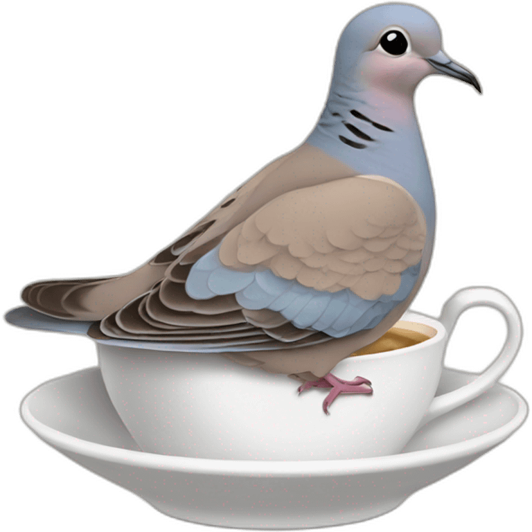 a mourning dove drinking coffee emoji