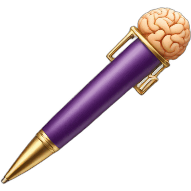 fancy pen with brain emoji