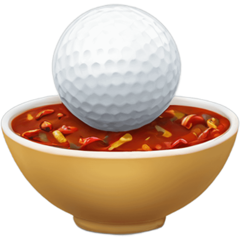 Golf ball in bowl of chili emoji