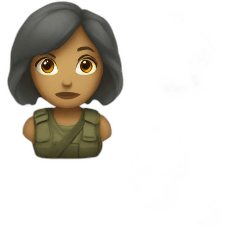 Woman fighting in war emoji