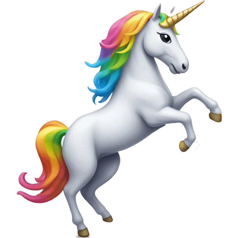 Unicorn dancing on rainbow  emoji