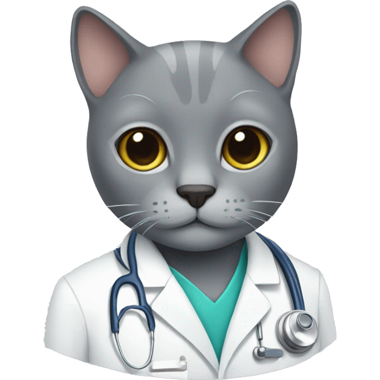 grey cat doctor emoji