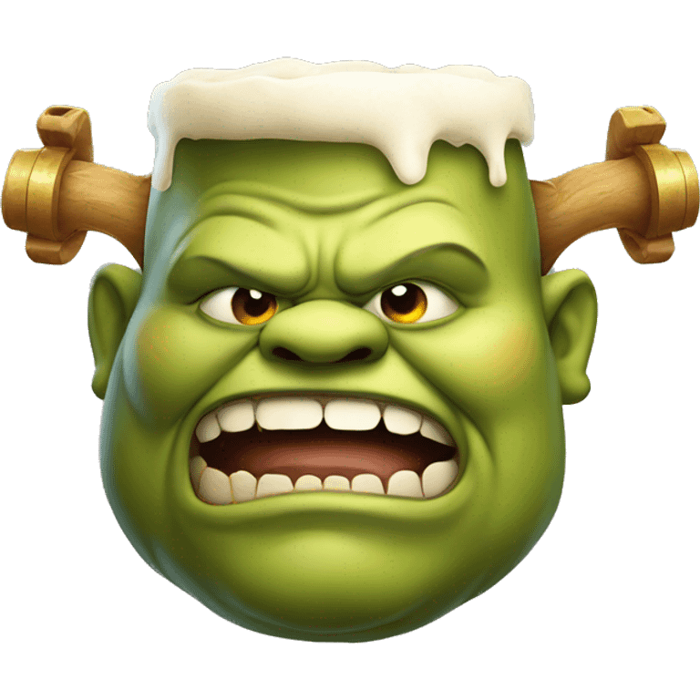 fat ogre head with beer emoji