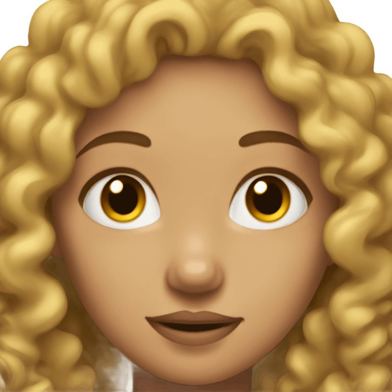 a girl with light skin having curly hqir emoji