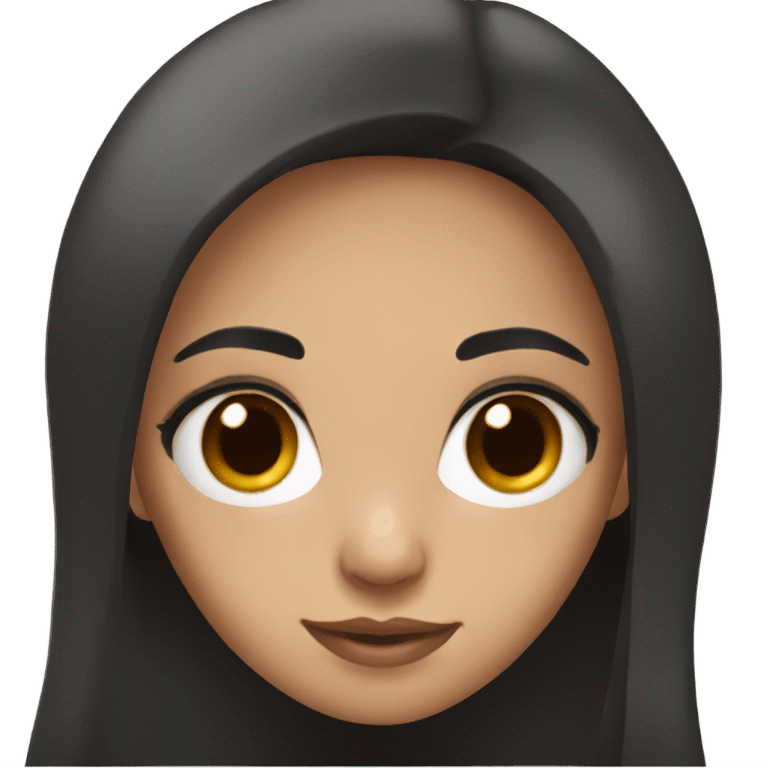 Pretty girl with brown eyes and black long hair emoji