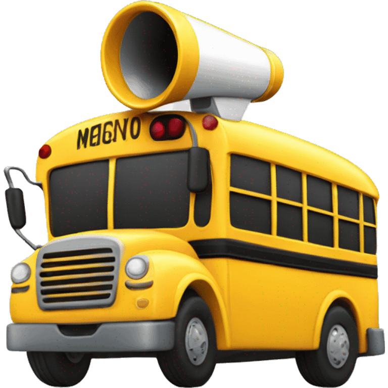 schoolbus with megaphone emoji