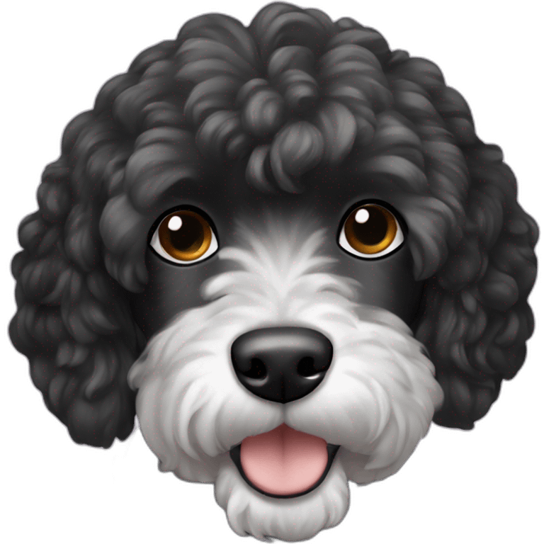 Black hair cockapoo dog emoji