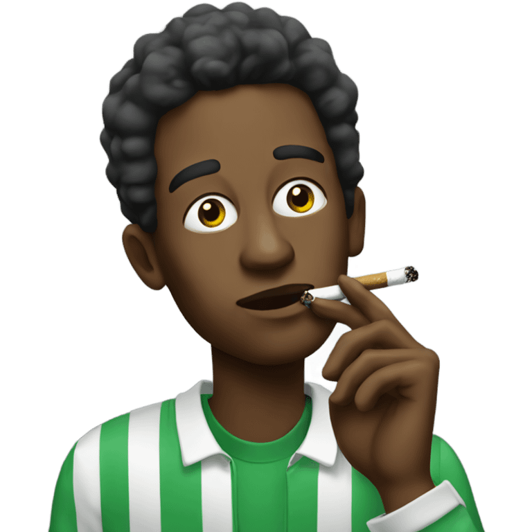 black man smoking a green ciggy  emoji