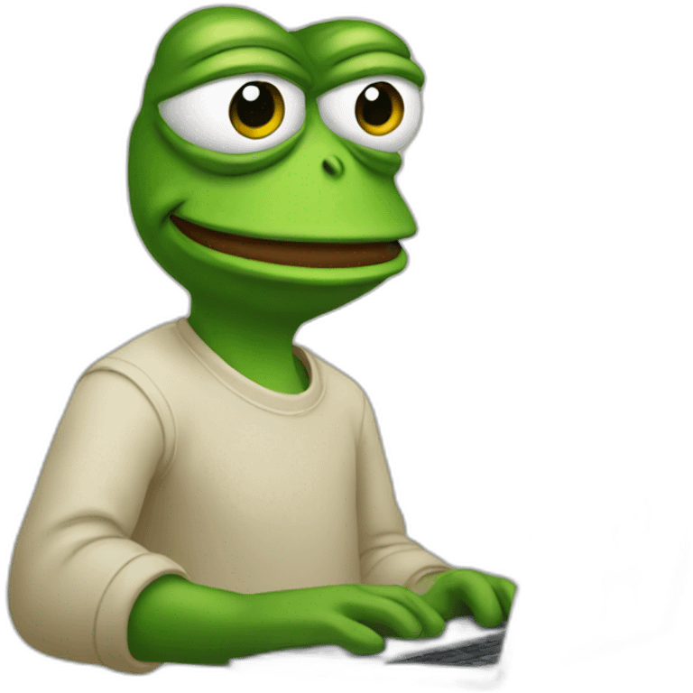 Pepe with laptop emoji