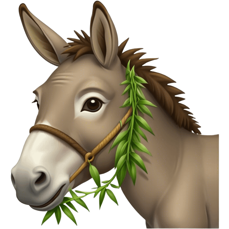 donkey chews grass emoji