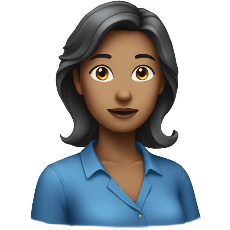 blue shirt solo female portrait emoji