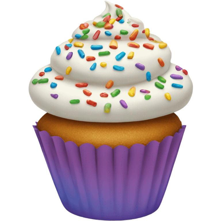 Cupcake with rainbow sprinkles emoji