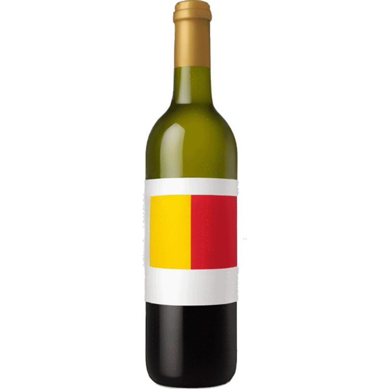 A wine bottle with a Belgian flag as label emoji