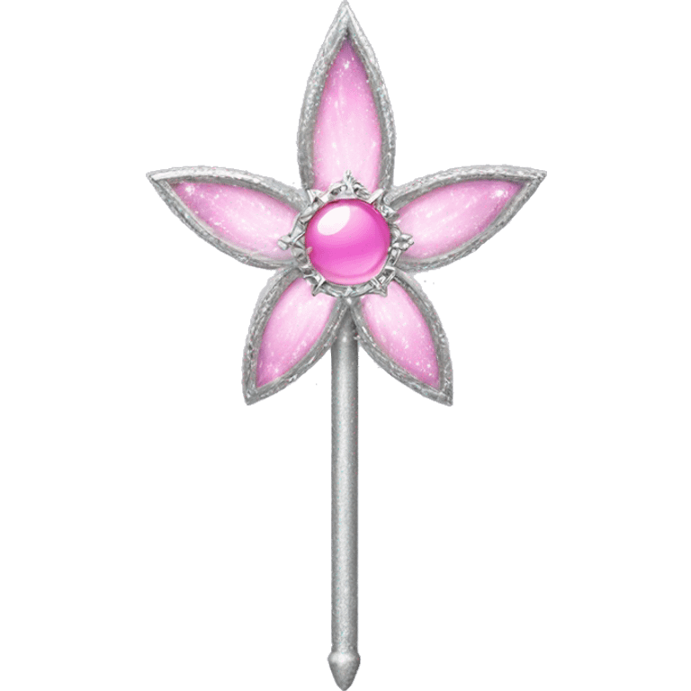 silver and pink fairy princess wand emoji