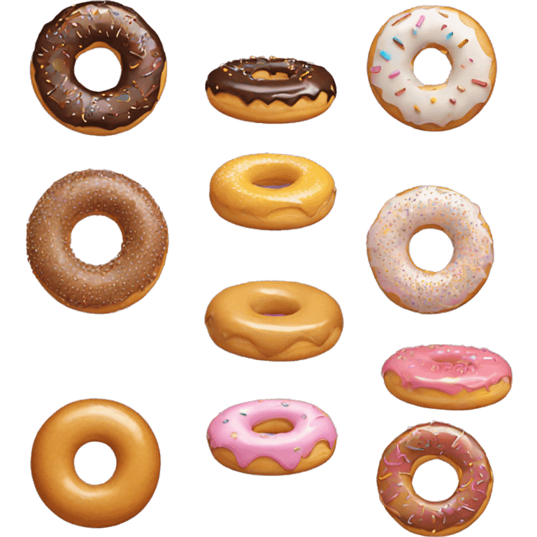 number from 1 to 9 with donut texture emoji