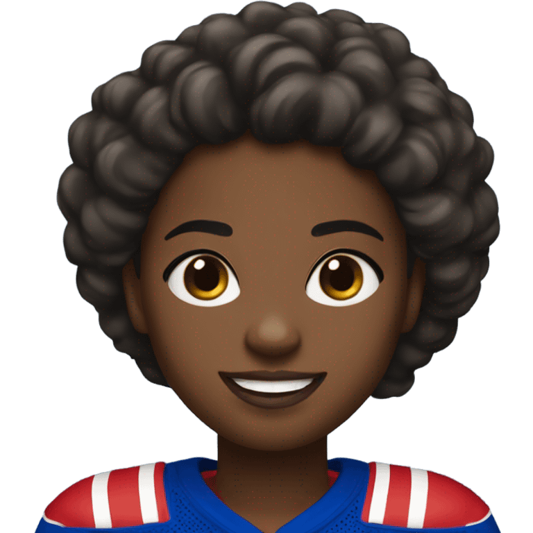 Black girl wearing buffalo bills clothes emoji