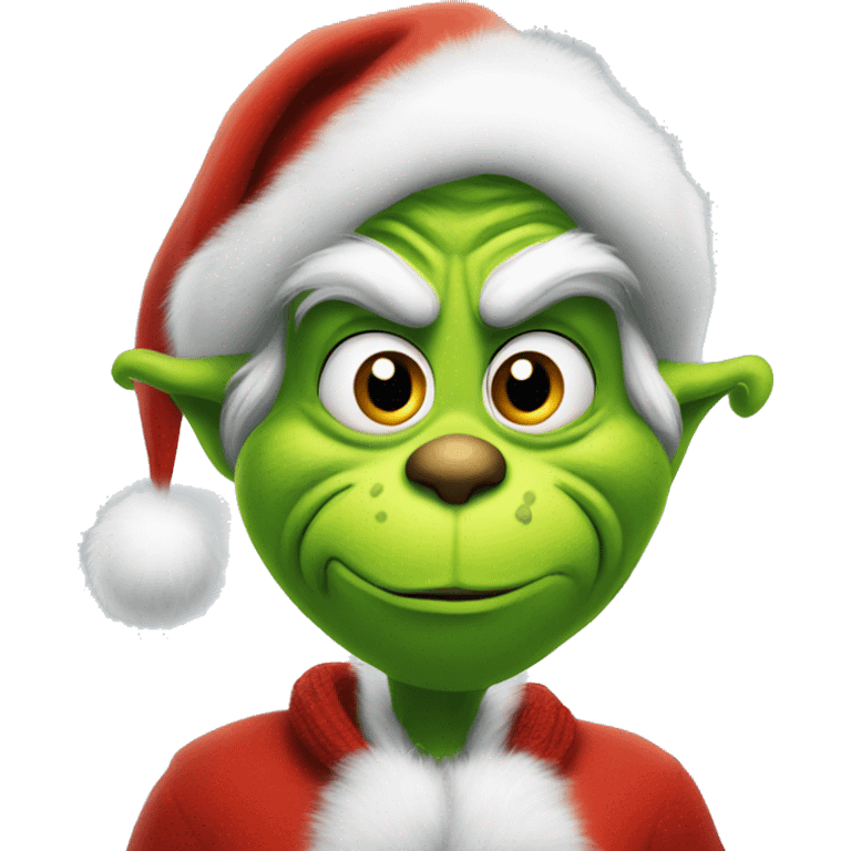 Grinch in Santa Claus's scarf emoji