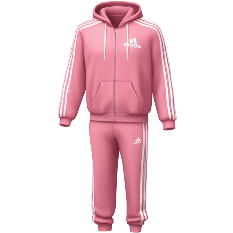 pink adidas sweat suit with white stripes emoji