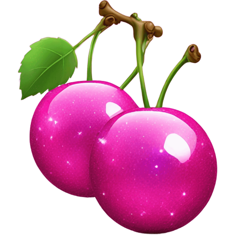 Pink disco-ball cherries  emoji