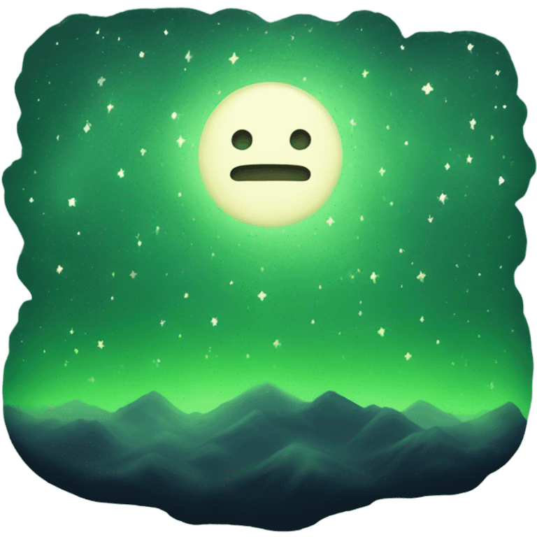 Starry noght with green fog emoji