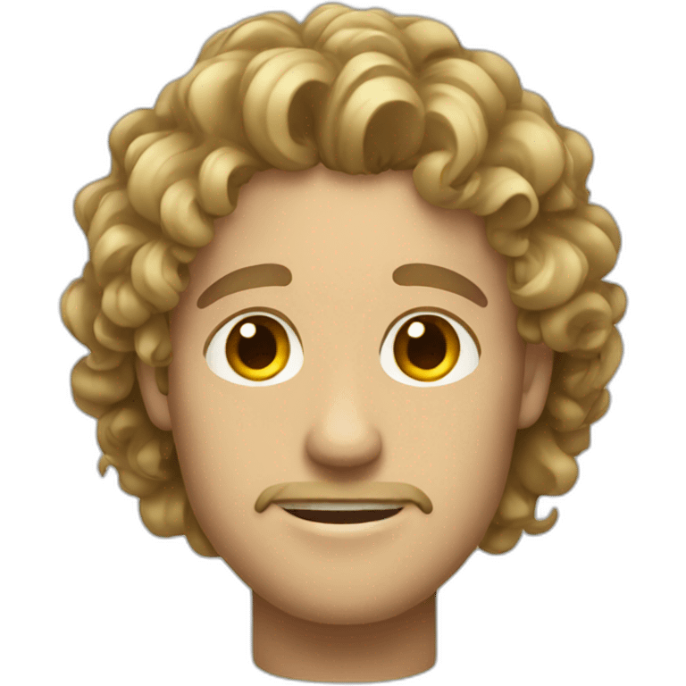 Man with curly brown hair and blond ends emoji