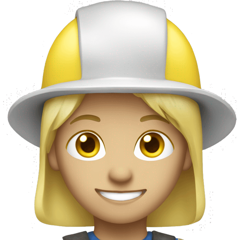 field worker with white skin and blond hair with yellow helmet emoji