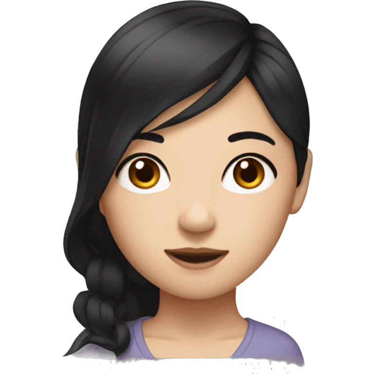 Asian girl with black hair emoji