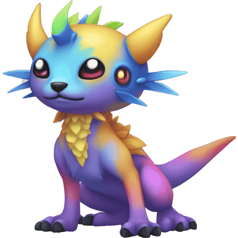 cute cool edgy colorful ethereal alien punk Digimon-Fakemon-animal full body emoji