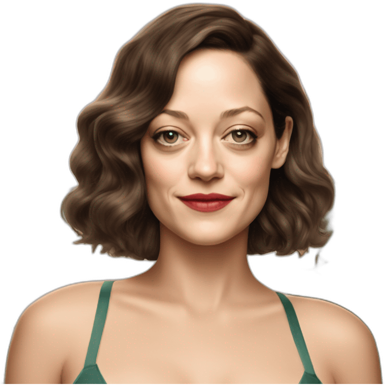 marion cotillard wearing a bikini hyperrealistic emoji