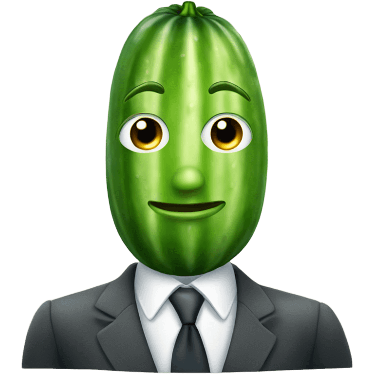 Cucumber person in a suit emoji