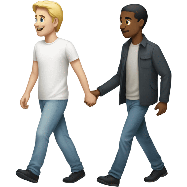 white skin man walking with his friend emoji