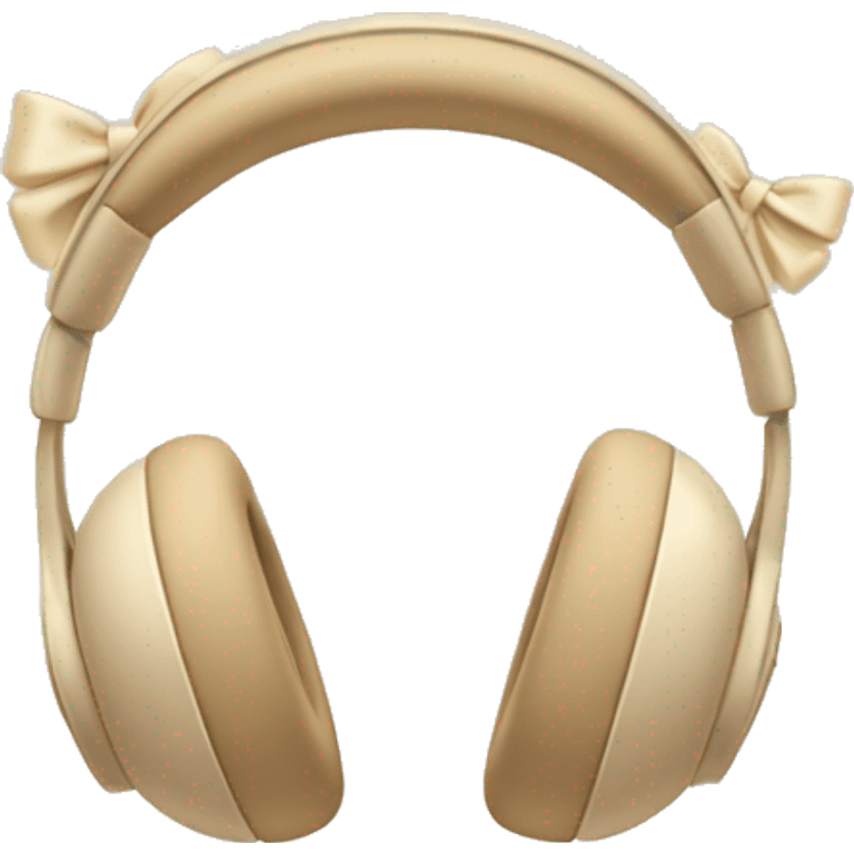 beige apple headphones with beige bows emoji