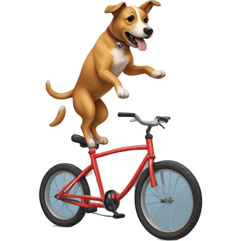 dog riding a unicycle emoji