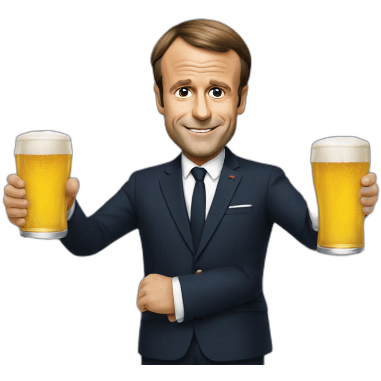 Emmanuel-Macron-drink-beer emoji