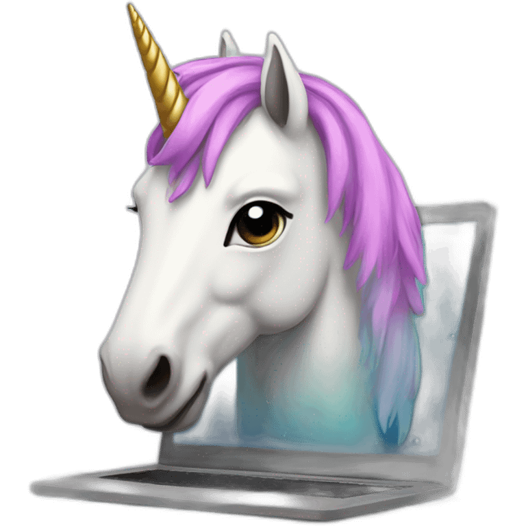 unicorn on a computer emoji