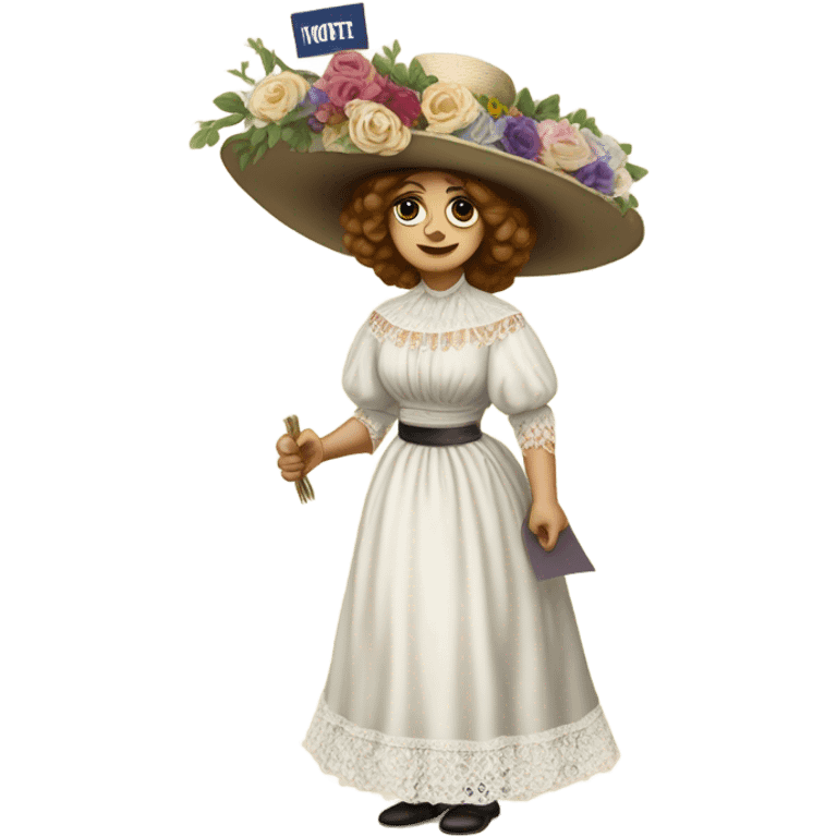 a XIXth century white sufragette emoji