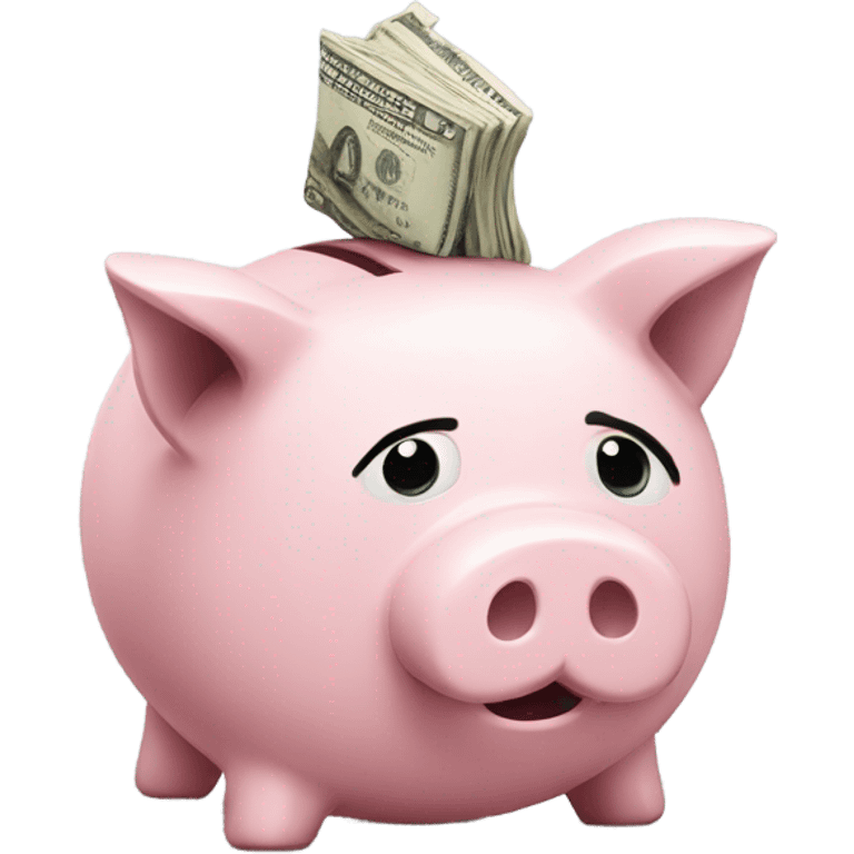 A broken piggy bank emoji