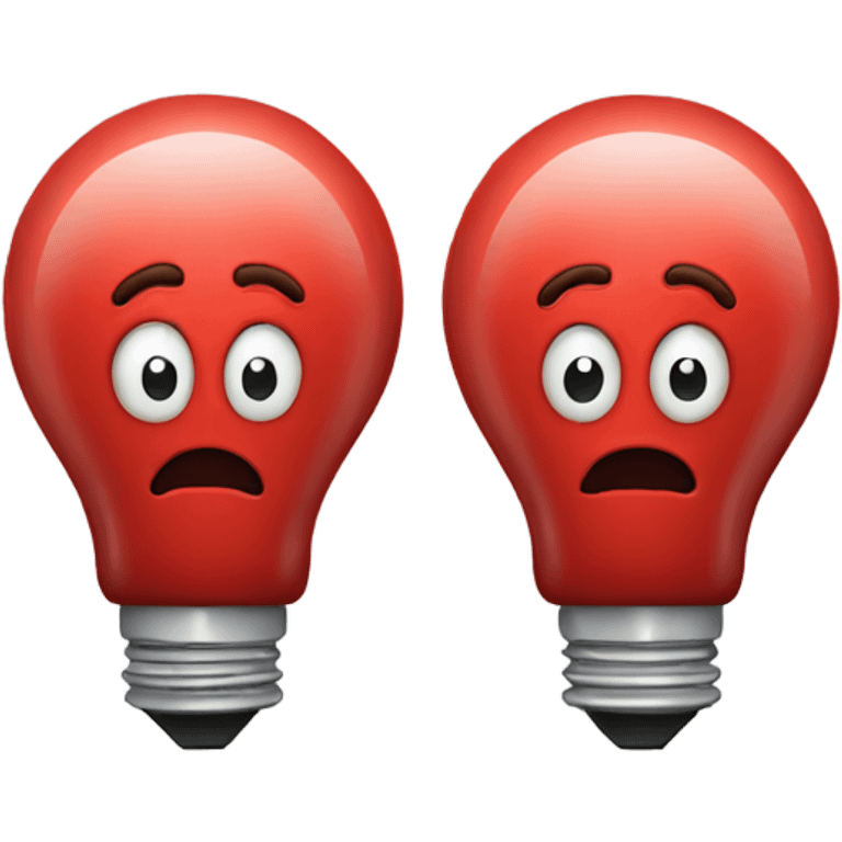 A red bulb nervous emoji