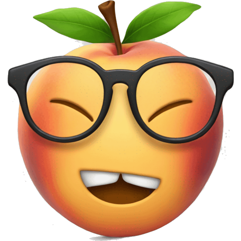 peach face in glasses emoji