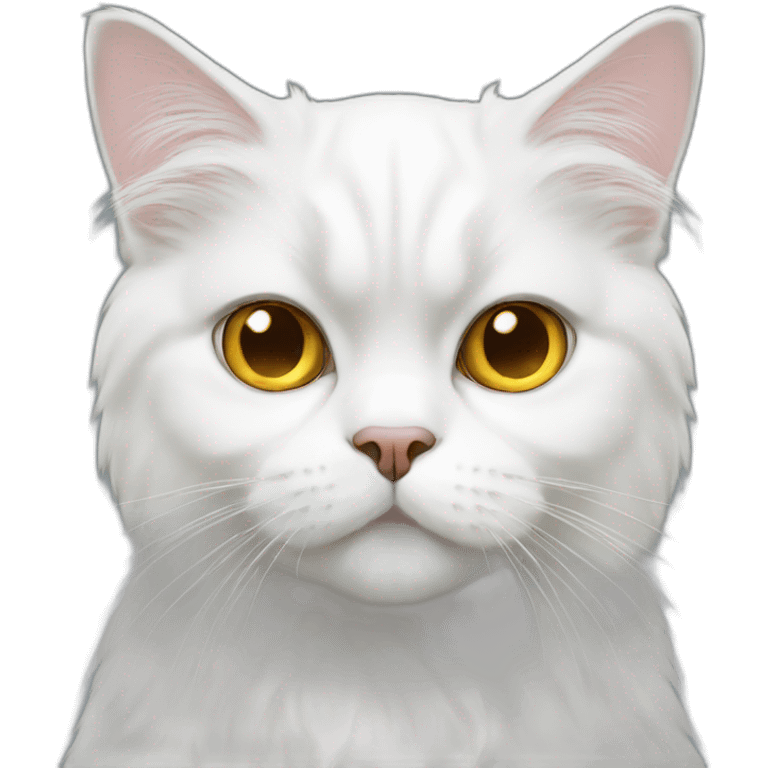 White Persian cat with golden eyes emoji