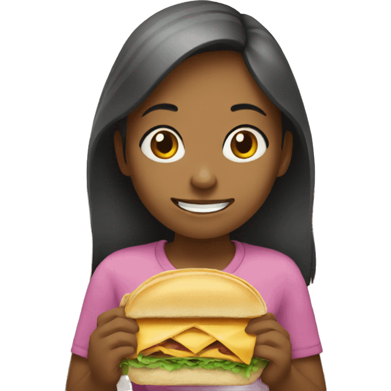 Girl eating a sandwich  emoji