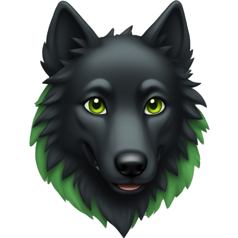 black and green wolf emoji