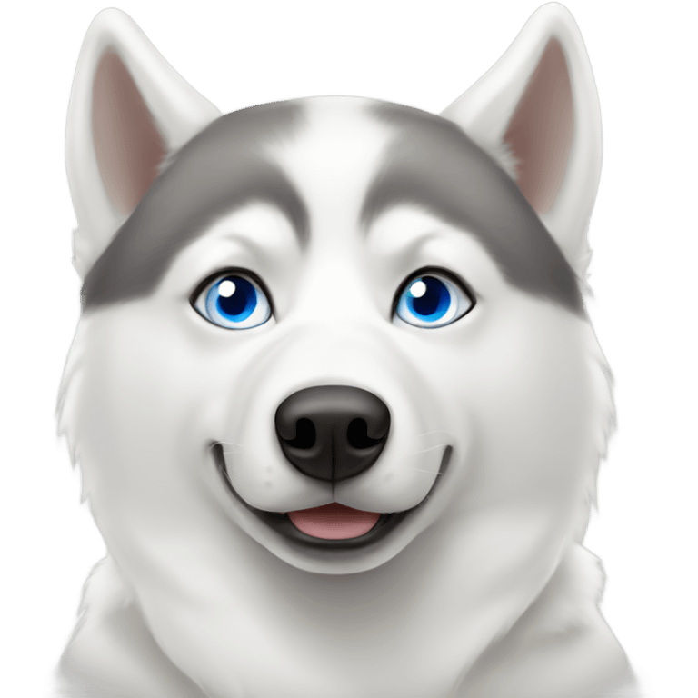 White husky with one blue eye and one brown eye emoji