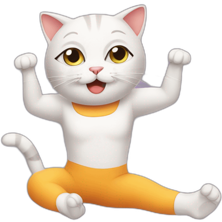 cat doing pilates emoji