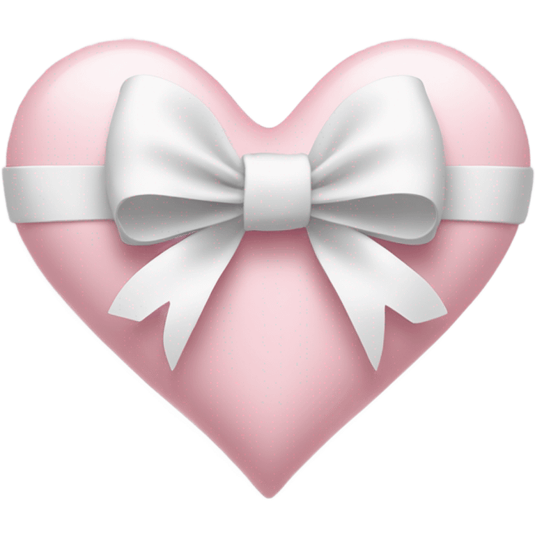 Pastel pink heart with white bow emoji